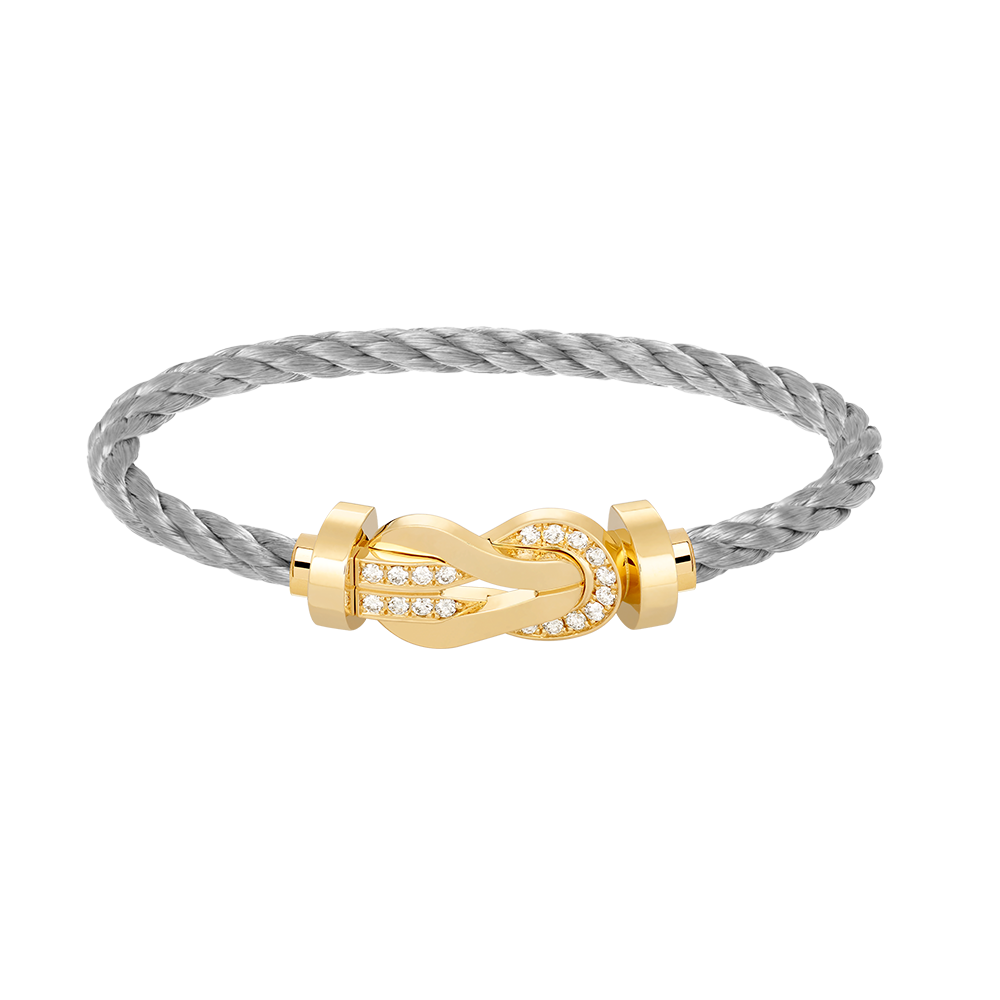 [LUXE]CHANCE LARGE 8 FIGURE BUCKLE HALF DIAMOND BRACELET GOLD