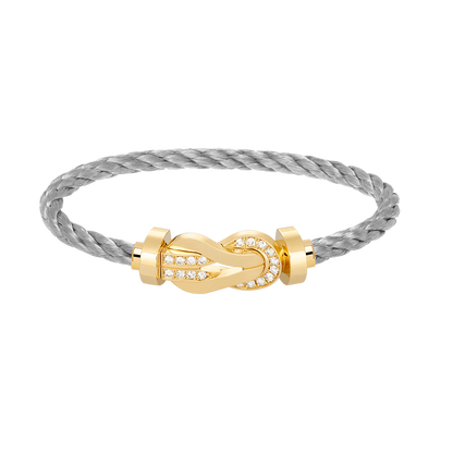 [LUXE]CHANCE LARGE 8 FIGURE BUCKLE HALF DIAMOND BRACELET GOLD