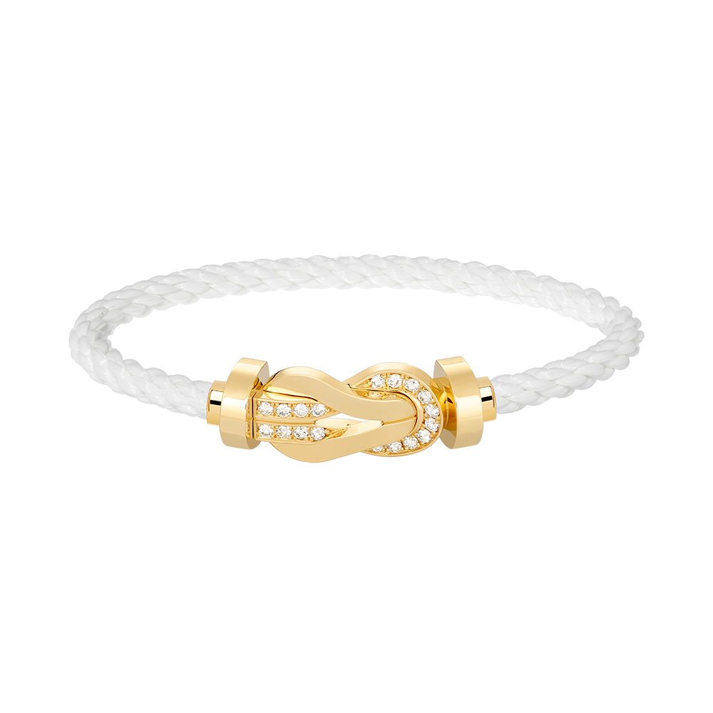 [LUXE]CHANCE LARGE 8 FIGURE BUCKLE HALF DIAMOND BRACELET GOLD