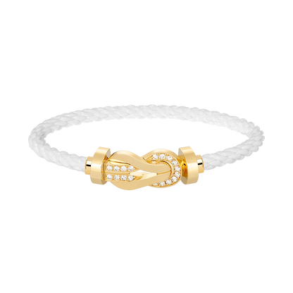 [LUXE]CHANCE LARGE 8 FIGURE BUCKLE HALF DIAMOND BRACELET GOLD