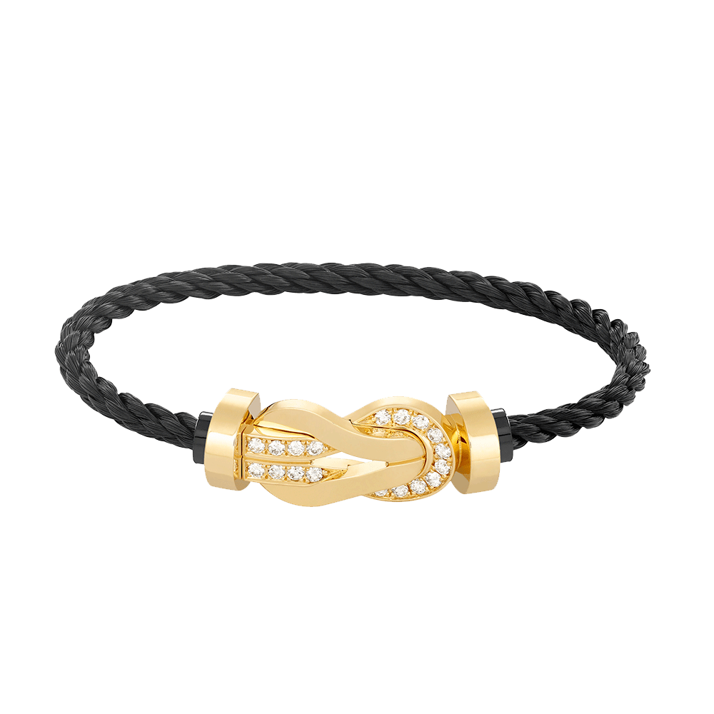 [LUXE]CHANCE LARGE 8 FIGURE BUCKLE HALF DIAMOND BRACELET GOLD