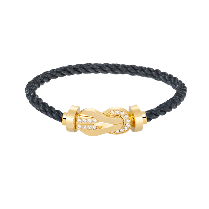 [LUXE]CHANCE LARGE 8 FIGURE BUCKLE HALF DIAMOND BRACELET GOLD