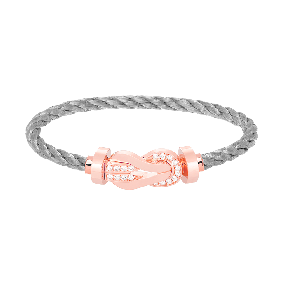 [LUXE]CHANCE LARGE 8 FIGURE BUCKLE HALF DIAMOND BRACELET ROSE GOLD