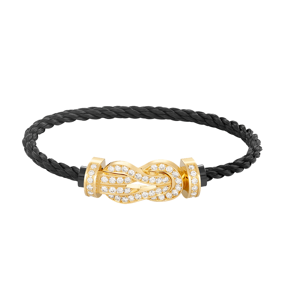 [LUXE]CHANCE LARGE 8 FIGURE BUCKLE FULLDIAMOND BRACELET GOLD