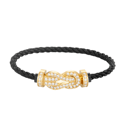 [LUXE]CHANCE LARGE 8 FIGURE BUCKLE FULLDIAMOND BRACELET GOLD