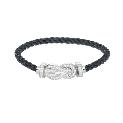 [LUXE]CHANCE LARGE 8 FIGURE BUCKLE FULL DIAMOND BRACELET SILVER