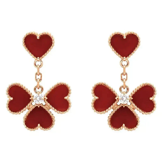 [LUXE] SWEET CLOVER CARNELIAN EARRINGS