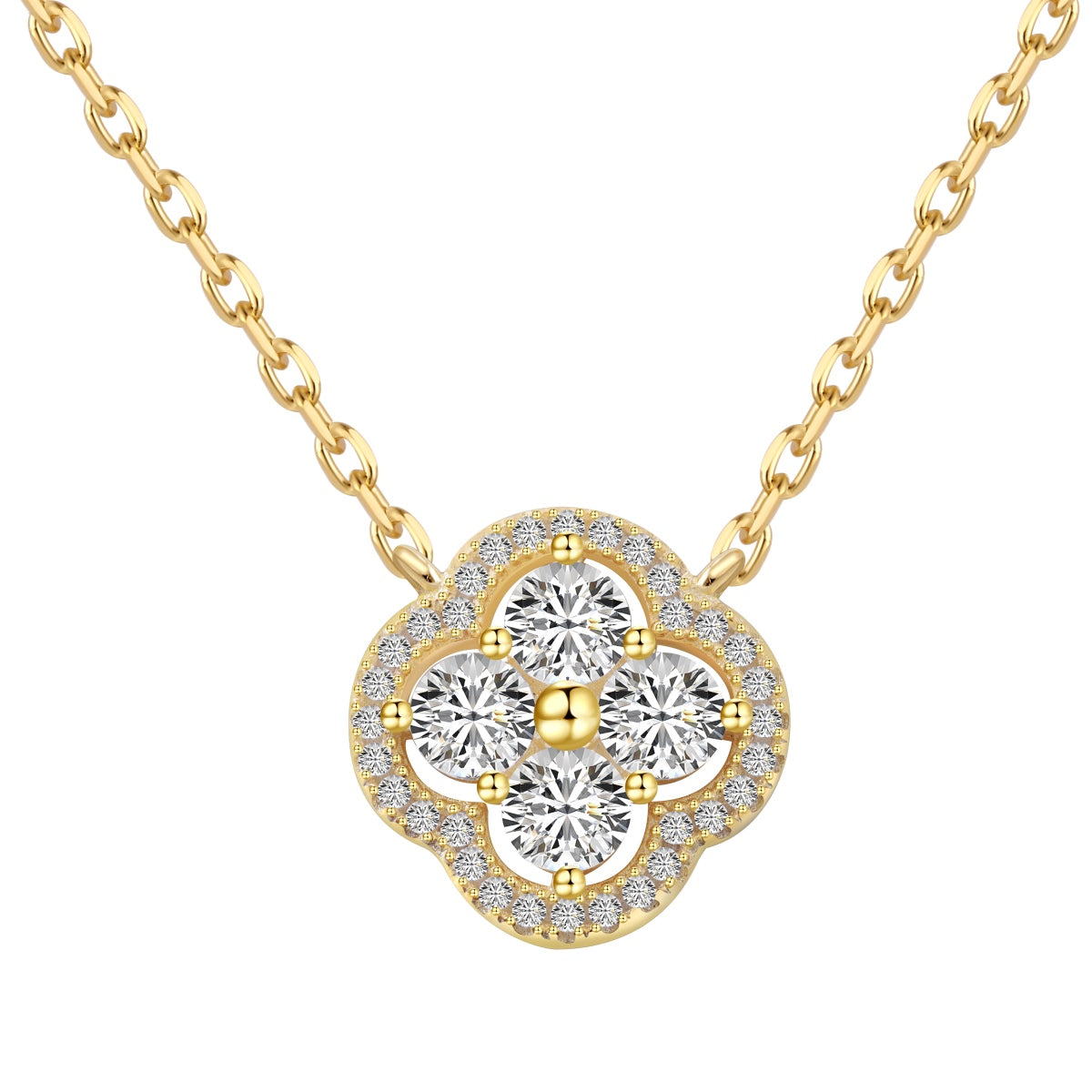 [LUXE]Exquisite Necklace With Four-Leaf Clover Flower Design