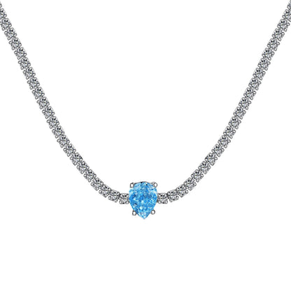 [LUXE]1.0 carat Unique Pear Cut Tennis Necklace