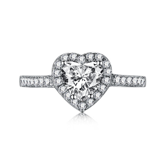 [LUXE]Eternity Splashy Romantic Heart Shape Lover Ring