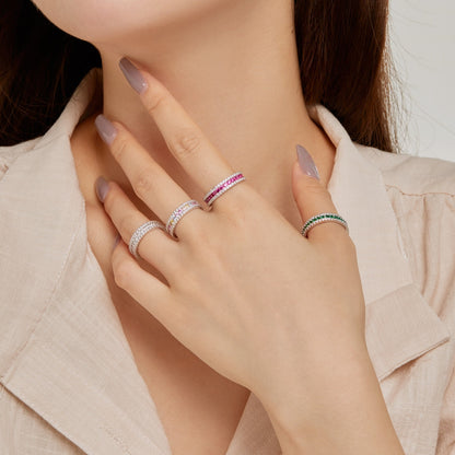 [LUXE]Delicate Colorful Round Cut Daily Ring