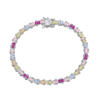 [LUXE]Delicate Colorful Emerald Cut Party Bracelet