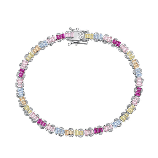 [LUXE]Delicate Colorful Emerald Cut Party Bracelet