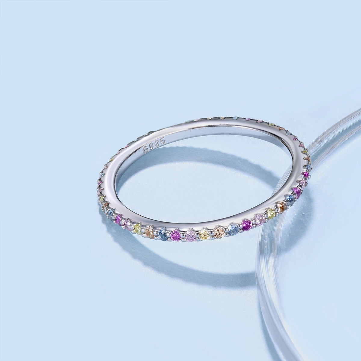 [LUXE]Ornate Colorful Round Cut Tennis Ring