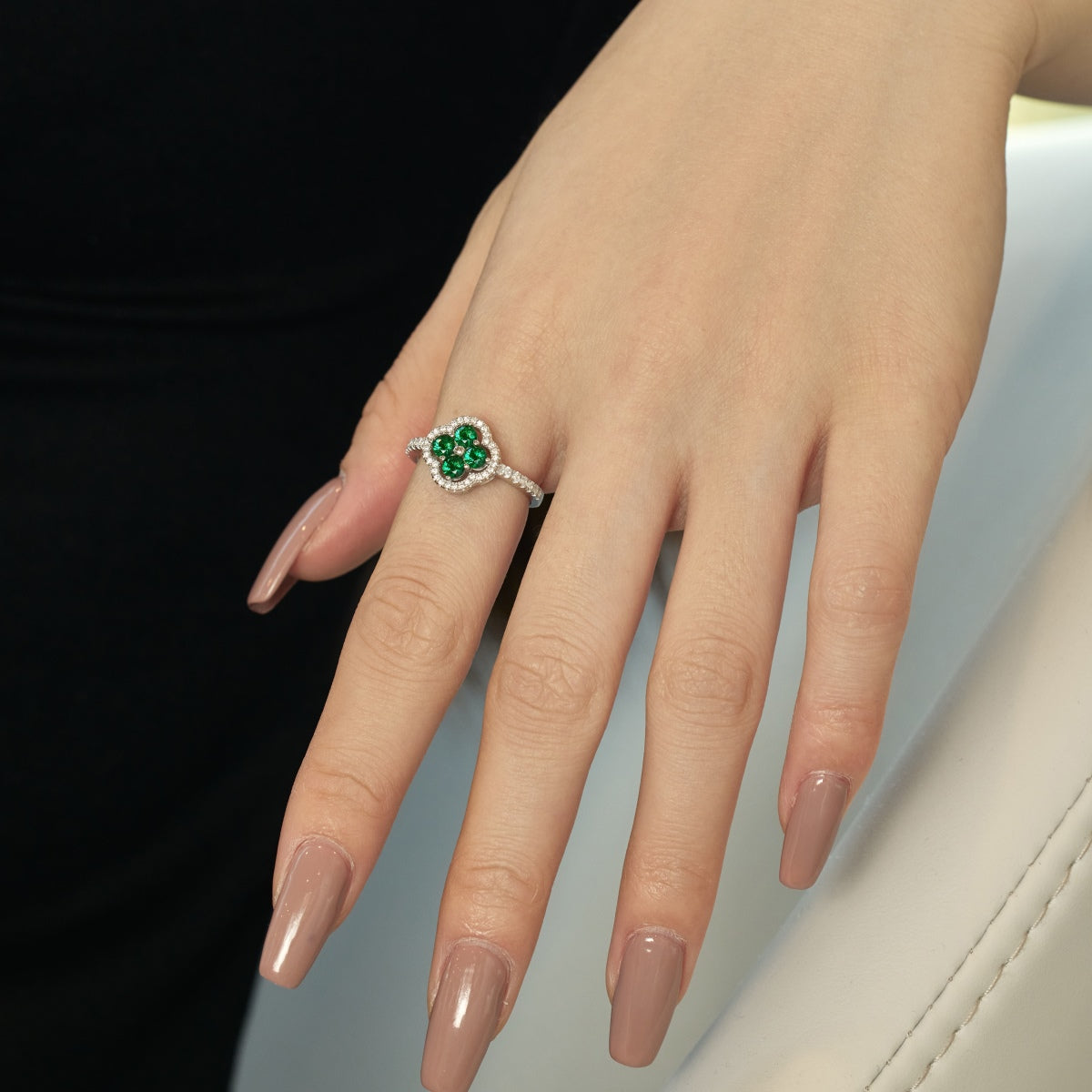 [LUXE]Four Leaf Clover Flower Design Ring