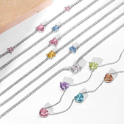 [LUXE]Dazzling Pink Heart Flower Necklace