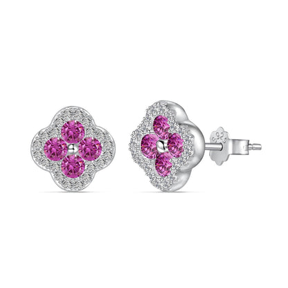 [LUXE]Four-Leaf Clover Flower Shaped Earrings