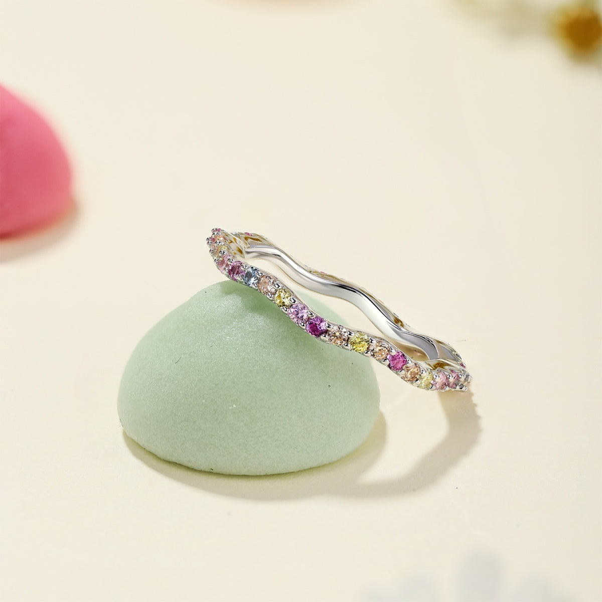 [LUXE]Dainty Colorful Round Cut Party Ring