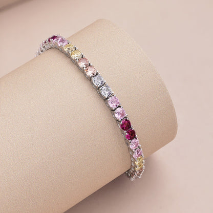 [LUXE]Radiant Colorful Round Cut Tennis Bracelet