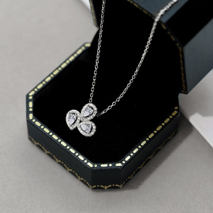 [LUXE]Elegant Flower Shape Pear Cut Necklace