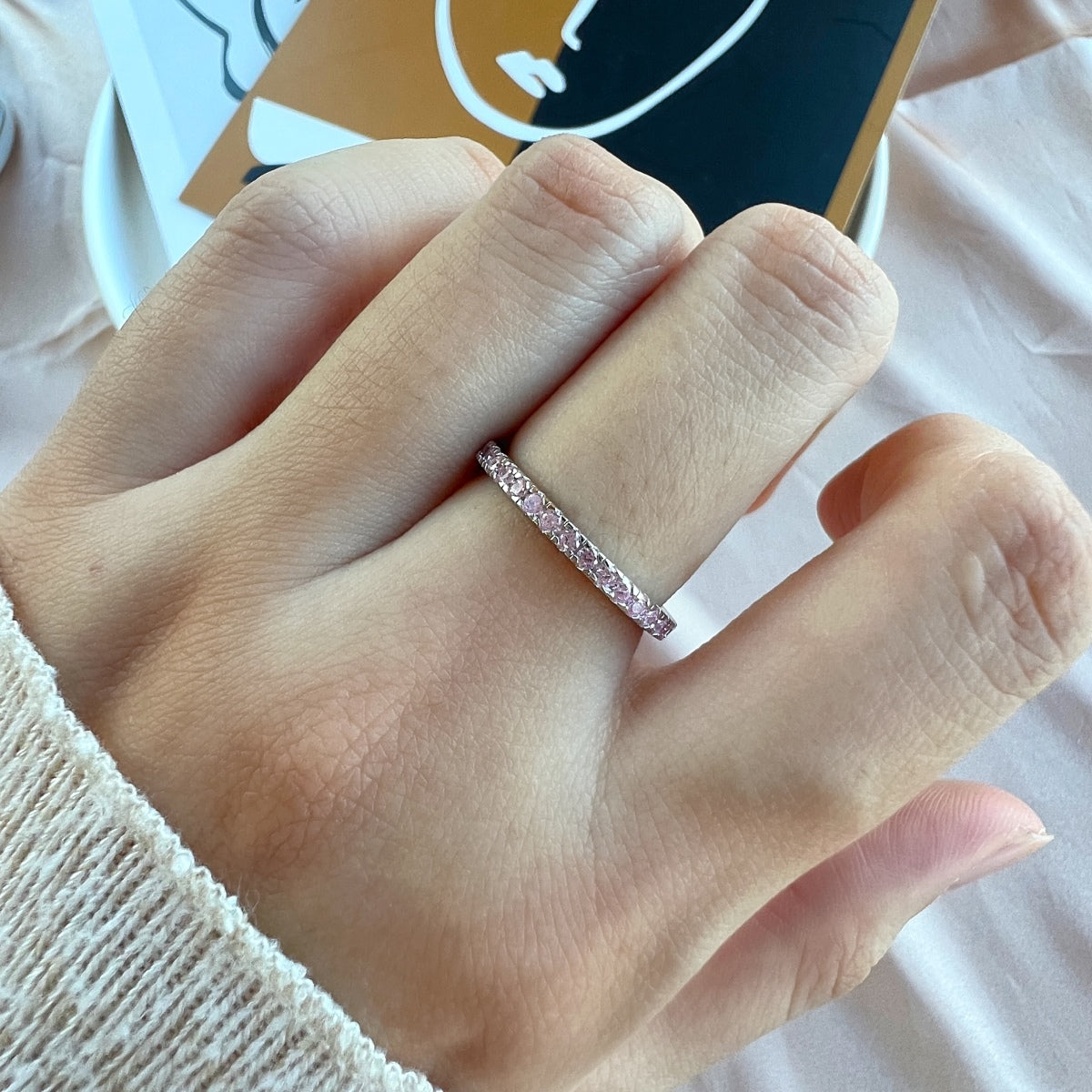 [LUXE]Delicate Sparkling Round Cut Daily Ring