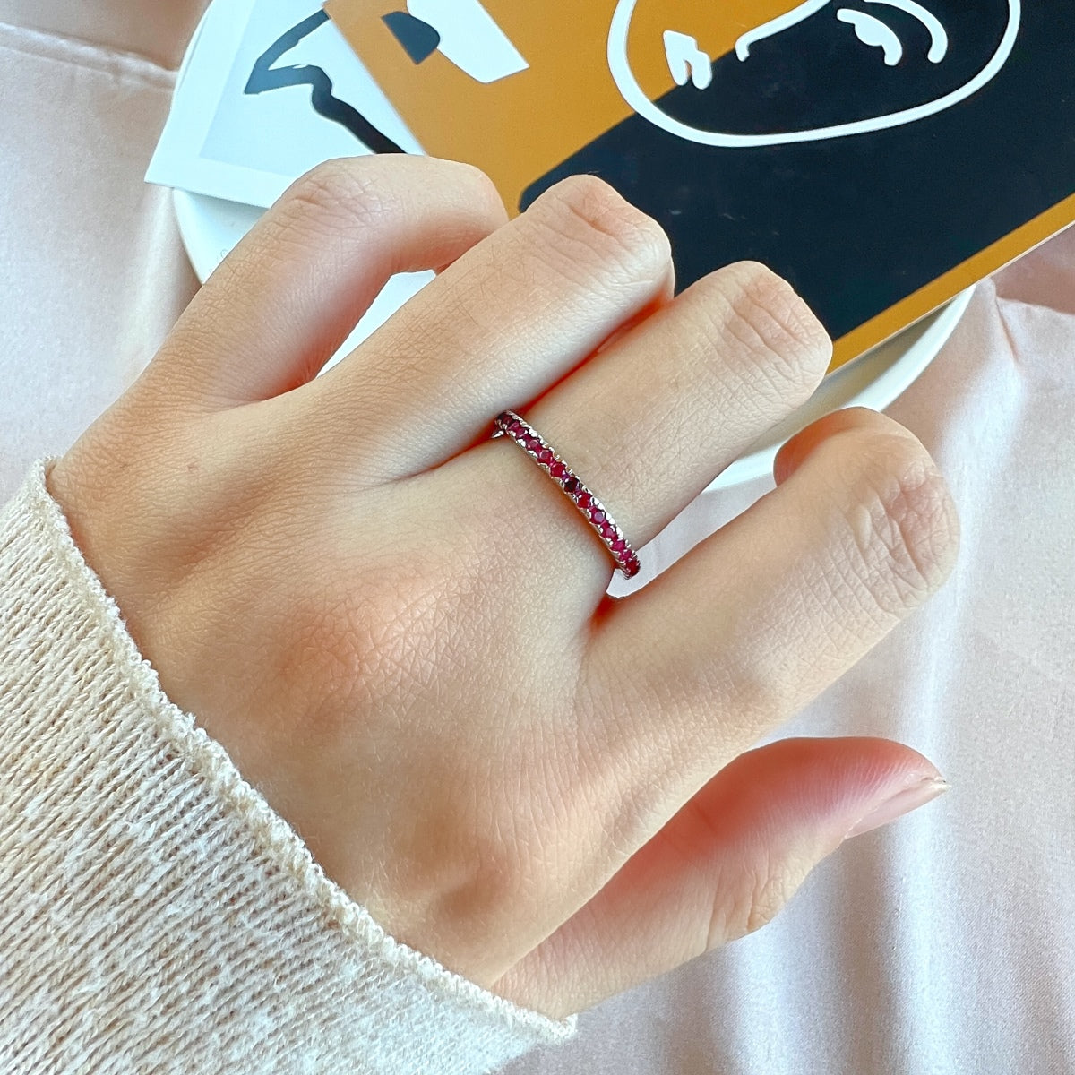 [LUXE]Delicate Sparkling Round Cut Daily Ring