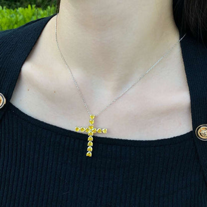 [LUXE]Radiant Cross Shape Necklace