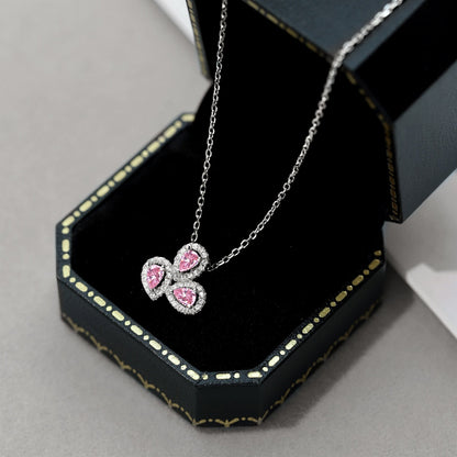 [LUXE]Elegant Flower Shape Pear Cut Necklace