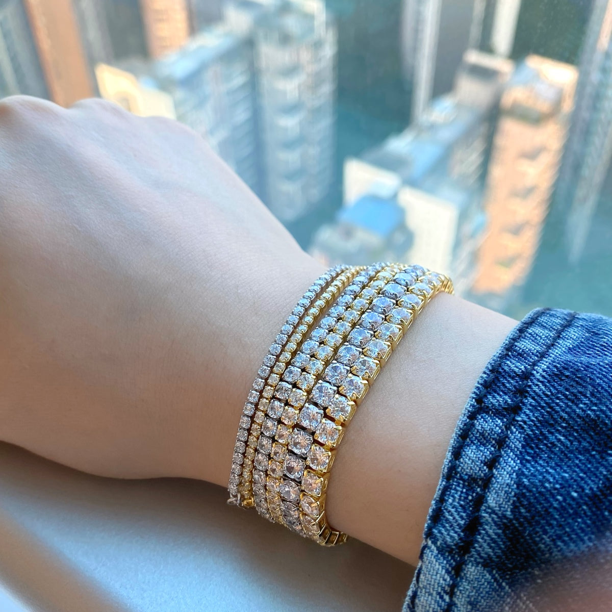 [LUXE]Sparkling Radiant Princess Cut Tennis Bracelet