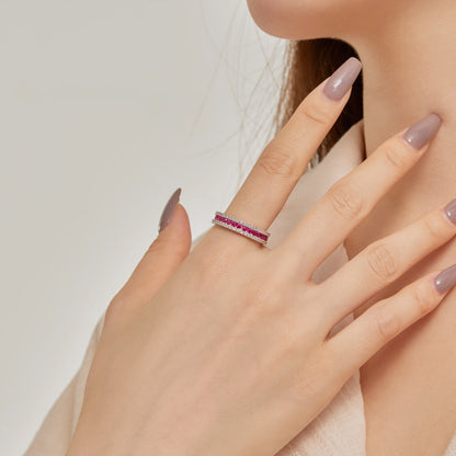 [LUXE]Delicate Colorful Round Cut Daily Ring