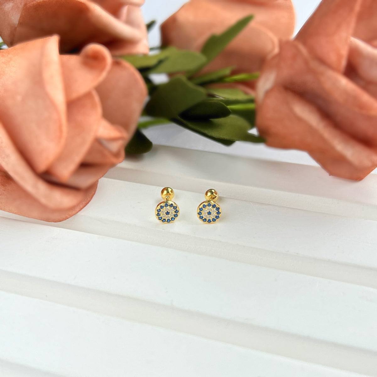 [LUXE]Devil's Eye Ear Bone Nail Earrings