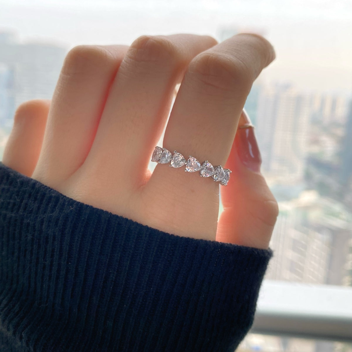 [LUXE]0.25 Carat Radiant Romance Heart Cut Lover Ring