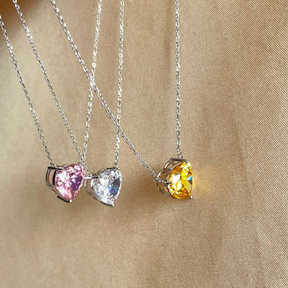 [LUXE]6.0 carat Radiant Heart Shape Necklace