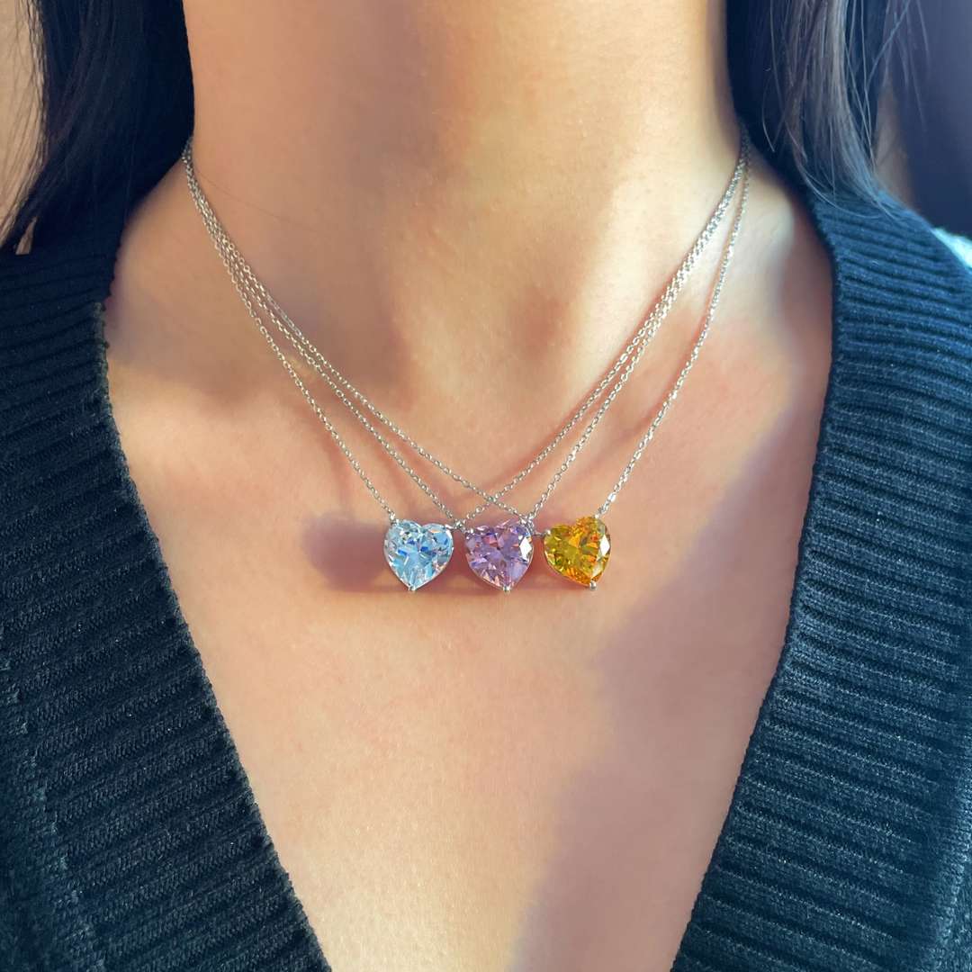 [LUXE]6.0 carat Radiant Heart Shape Necklace