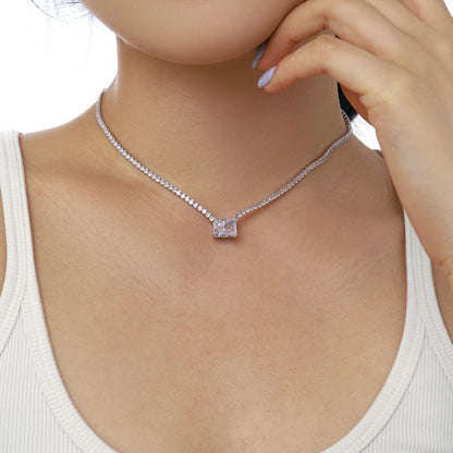 [LUXE]4.0 Carat Elegant Radiant Cut Necklace