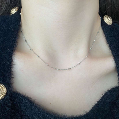 [LUXE]Small Bead Clavicle Chain Simple Necklace