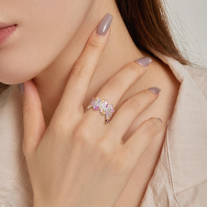 [LUXE]Luxurious Colorful Radiant Cut Daily Ring