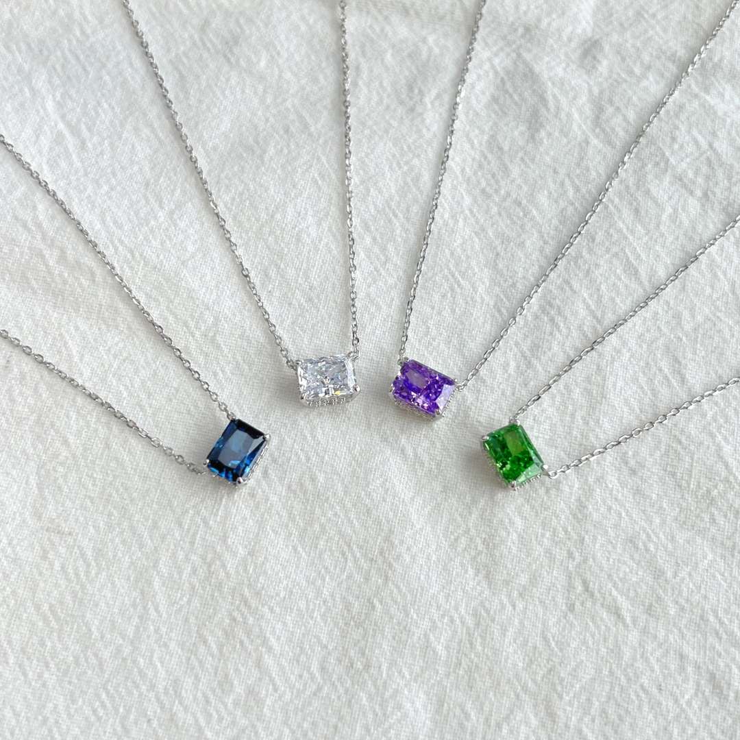 [LUXE]Luxurious Square Shape Colorful Necalack