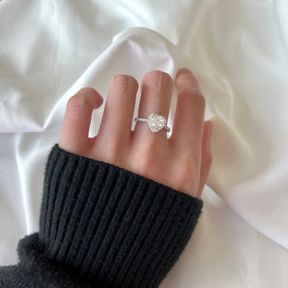 [LUXE]Eternity Splashy Romantic Heart Shape Lover Ring