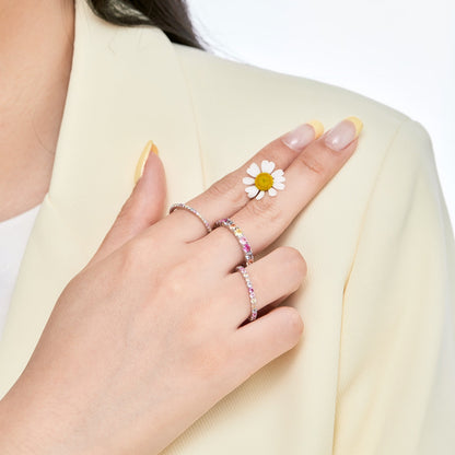 [LUXE]Dazzling Lustrous Round Cut Tennis Ring