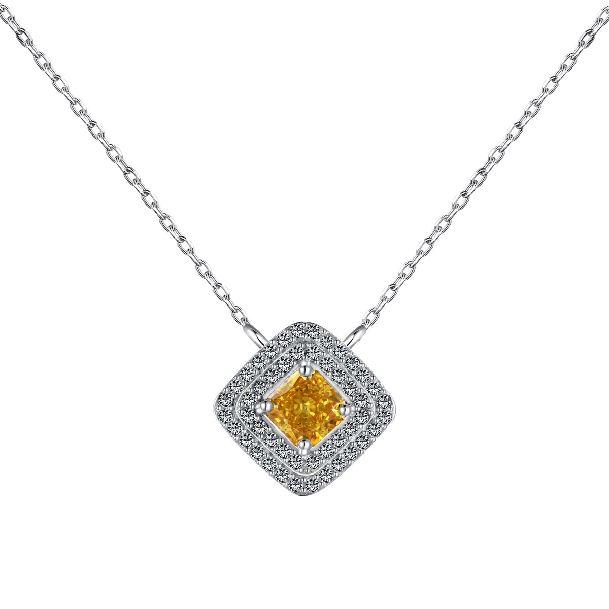 [LUXE]Sparkling Asscher Cut Necklace