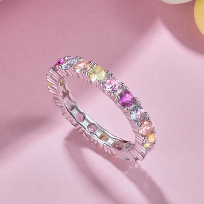 [LUXE]Dazzling Lustrous Round Cut Tennis Ring