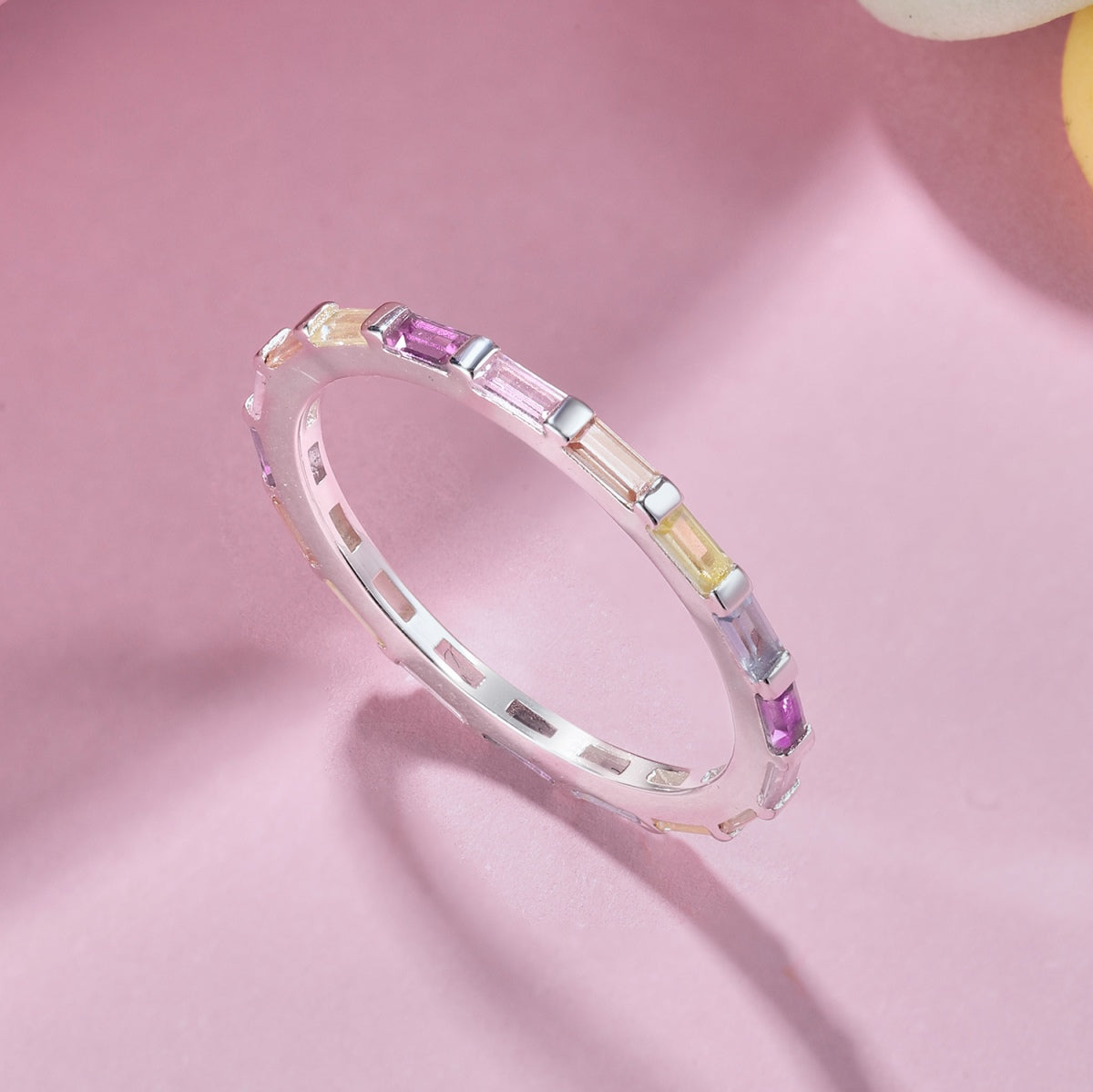 [LUXE]Exquisite Multicolored Emerald Cut Daily Ring