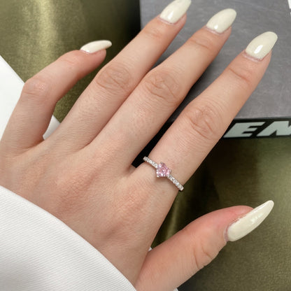 [LUXE]0.5 Carat CaratEternity Charming Heart Shape Lover Ring