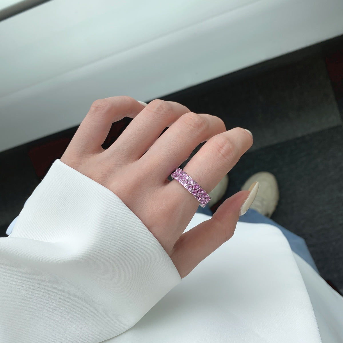 [LUXE]Sparkling Full Heart Ring