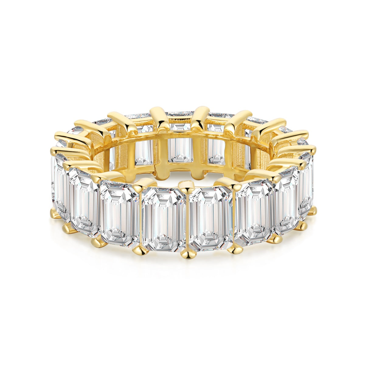 [LUXE]0.75 Carat Elegant Emerald Cut Tennis Ring