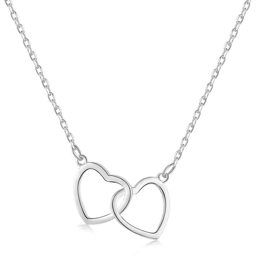 [LUXE]Sterling Silver Love Double Ring Necklace