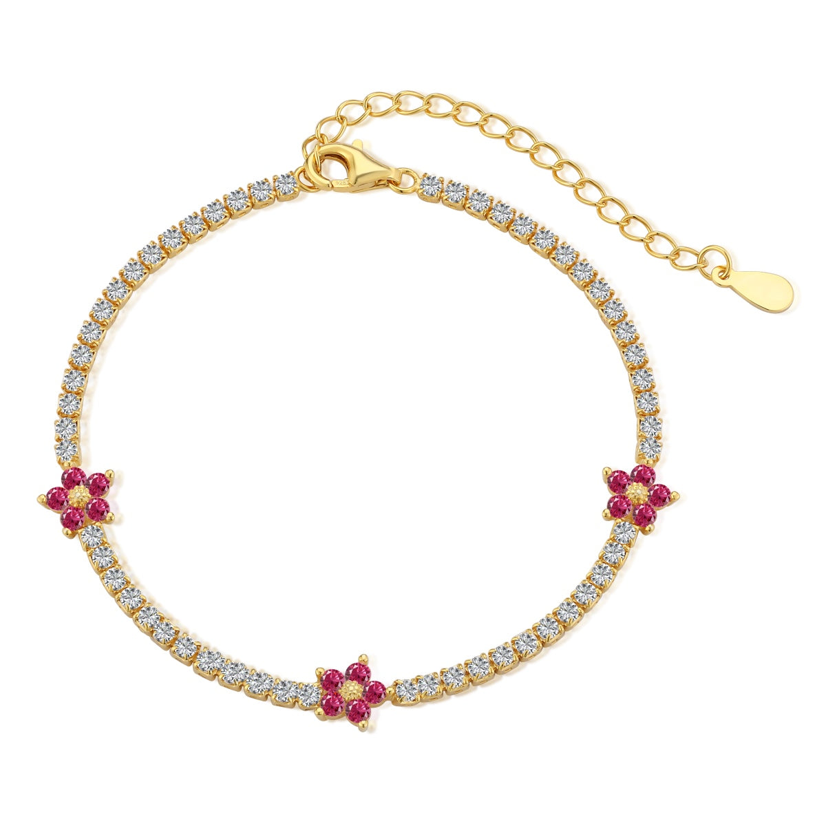 [LUXE]Sparkling Flower Shape Tennis Bracelet