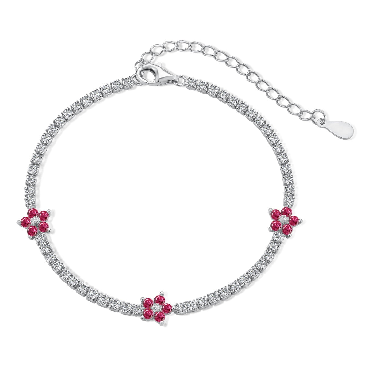 [LUXE]Sparkling Flower Shape Tennis Bracelet