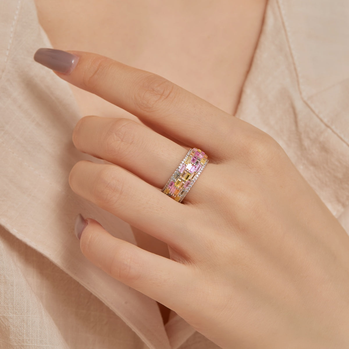 [LUXE]Radiant Colorful Radiant Cut Daily Ring